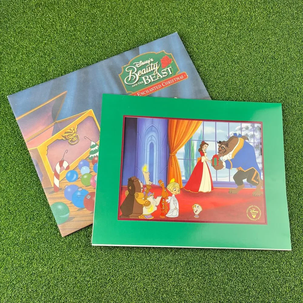 Disney Exclusive Commemorative Lithograph Beauty & The Beast Enchanted Christmas